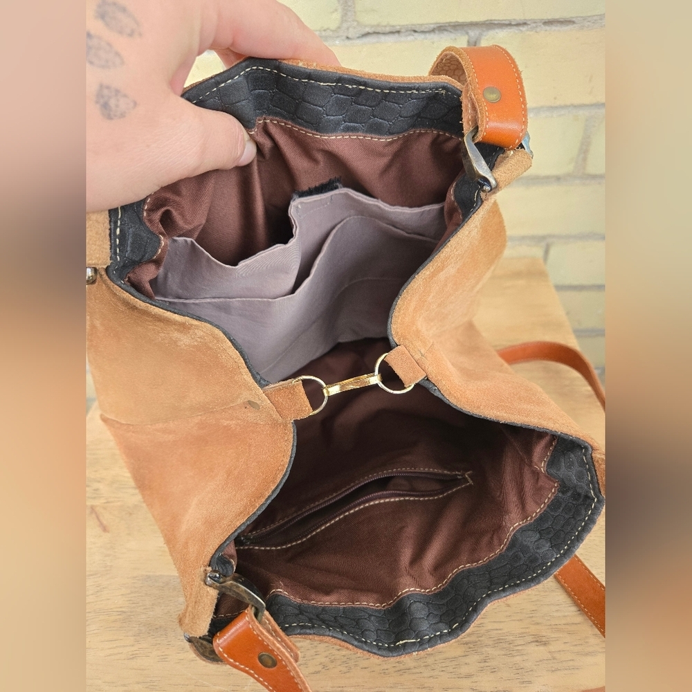 Vintage Hand Crafted Suede Bag - Picture 6 of 16